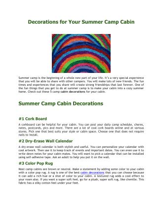 Decorations for Your Summer Camp Cabin