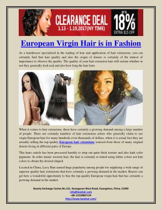 European Virgin Hair is in Fashion