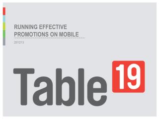 Running effective promotions on mobile