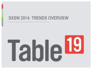 SXSW 2014: Trends Overview