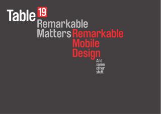Remarkable Matters: Remarkable Mobile Design