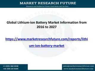 Lithium-ion Battery Market - Global Industry Economic Impact, Shares, Consumption Analysis, Growth Opportunities and For