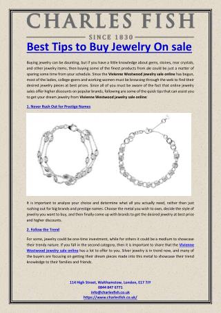 Best Tips to Buy Jewelry On sale