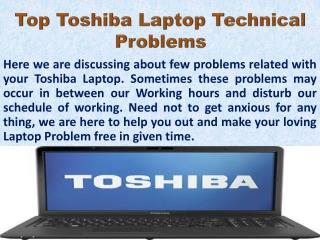Top Toshiba Laptop problems With Its Solutions