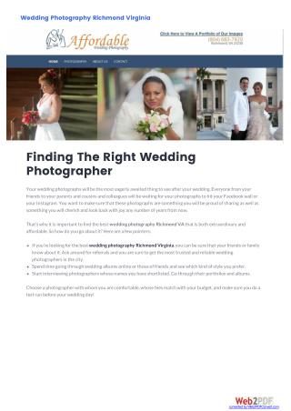 Finding The Right Wedding Photographer