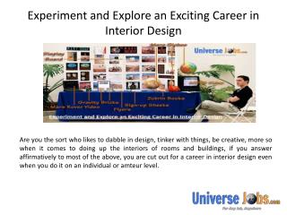 Experiment and Explore an Exciting Career in Interior Design