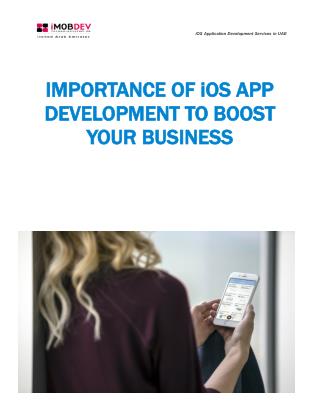 Advantages of developing an iOS App for Your Business