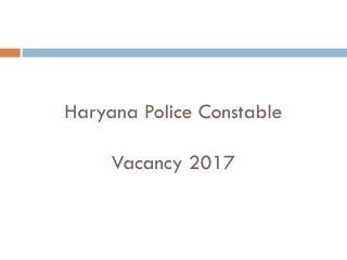 HSSC Police Constable Recruitment 2017
