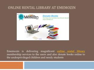 Online Rental Library at Ememozin