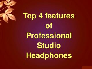 Buy Best Professional Studio Headphones