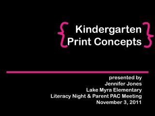 Kindergarten Print Concepts