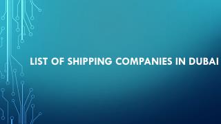 list of shipping companies in Dubai