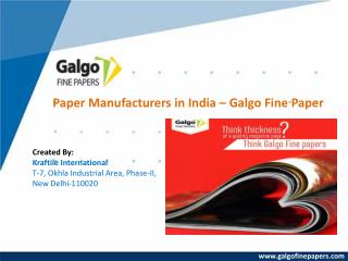 Fine Paper Manufacturers in India – Galgofinepaper
