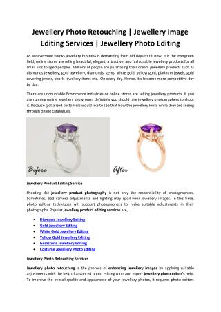 Jewellery Photo Retouching - Jewellery Image Editing Services - Jewellery Photo Editing