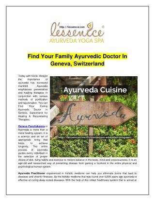Find Your Family Ayurvedic Doctor In Geneva, Switzerland