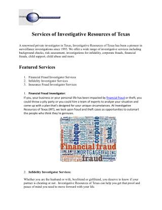 Reliable private investigation company in East Texas