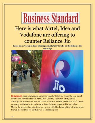 Here is what Airtel, Idea and Vodafone are offering to counter Reliance Jio