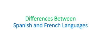 Spanish vs French Language