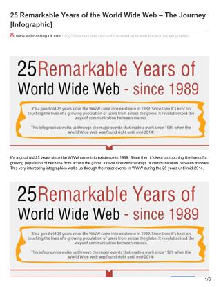 25 Remarkable Years of the World Wide Web – The Journey