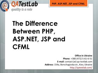 The Difference Between PHP, ASP.NET, JSP and CFML