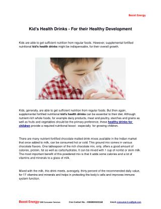 Kid’s Health Drinks- For their Healthy Development