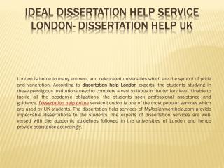Dissertation Help London - Trusted Dissertation Service by UK Experts