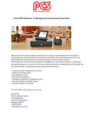 Cloud POS Solutions To Manage and Grow Business Smoothly