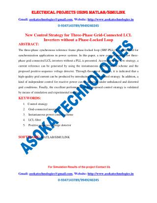 New Control Strategy for Three-Phase Grid-Connected LCL Inverters without a Phase-Locked Loop