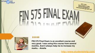 FIN 575 Final Exam