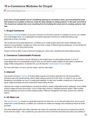 10 e-Commerce Modules for Drupal