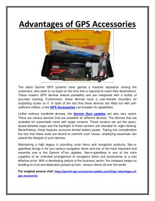 Advantages of GPS Accessories