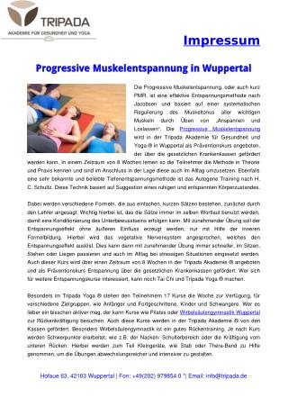 Progressive Muskelentspannung in Wuppertal