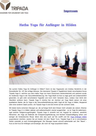 Hatha Yoga für Anfänger in Hilden