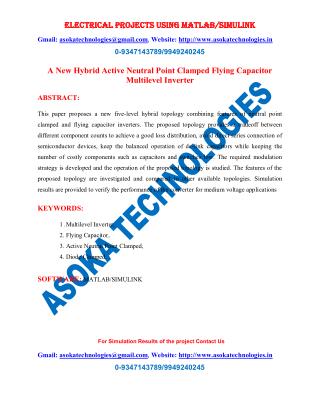 A New Hybrid Active Neutral Point Clamped Flying Capacitor Multilevel Inverter