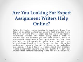 Assignment Expert - PhD Qualified Online Assignment Experts in Australia