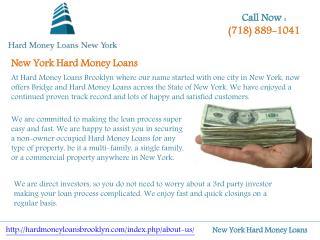 New York Hard Money Loans