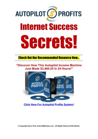 Your Well Known Internet Marketing Success Secrets