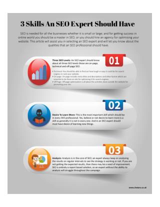Know Three Skills An SEO expert should have!