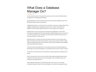 What Does a Database Manager Do
