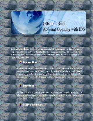 Offshore Bank Account Opening with IBS