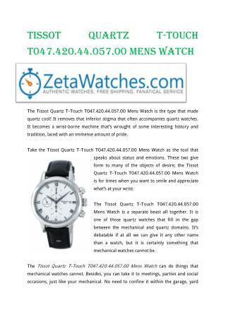 Tissot Quartz T-Touch T047.420.44.057.00 Mens Watch