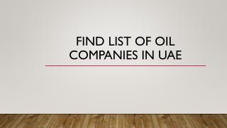 Find list of oil companies in UAE