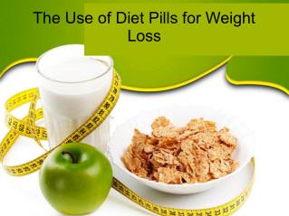 The use of diet pills for weight loss