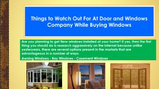 Things to Watch Out For At Door and Windows Company While Buying Windows