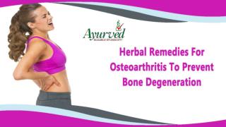 Herbal Remedies For Osteoarthritis To Prevent Bone Degeneration