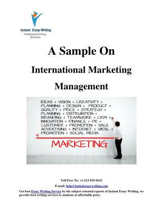 Sample on International Marketing Management By Instant Essay Writing