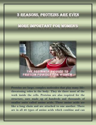3 Reasons, Proteins are Even more Improtant For Women's