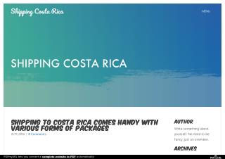 Shipping To Costa Rica Comes Handy With Various Forms Of Packages