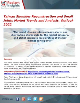 Taiwan Shoulder Reconstruction and Small Joints Market Trends and Analysis, Outlook 2022