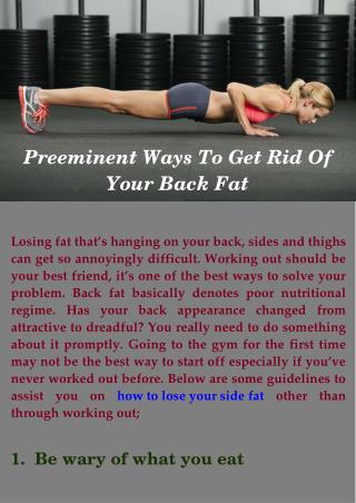 The Quickest Ways to Lose Your Back Fat